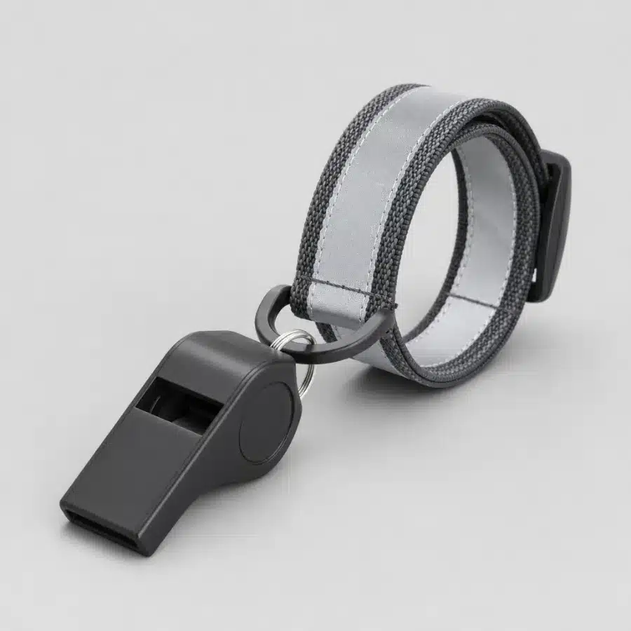Sifflet de sécurité + sangle réflectorisée AlertStrap